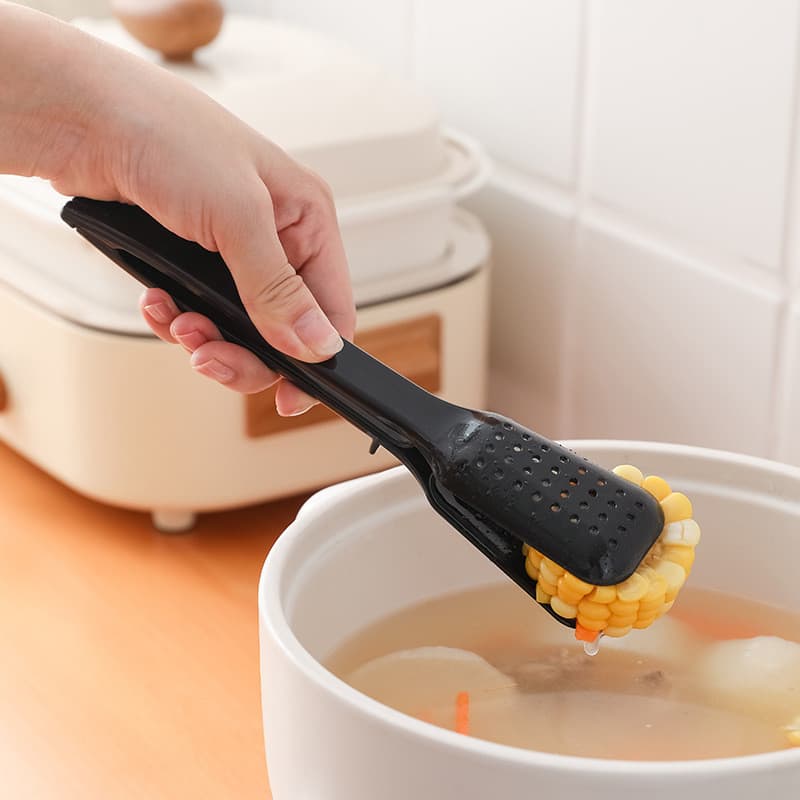 Pinças de comida de cozinha multifuncional dois-em-um pinças de alimentos destacável colher de tempero Anti-escaldante p