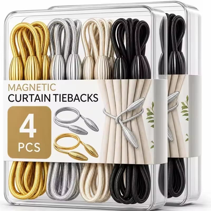 1/2/4 Unidades De Amarração De Cortina Flexíveis-Gravata De Fio Dobrável-Acessório De Decoração De Casa-Suporte Giratóri
