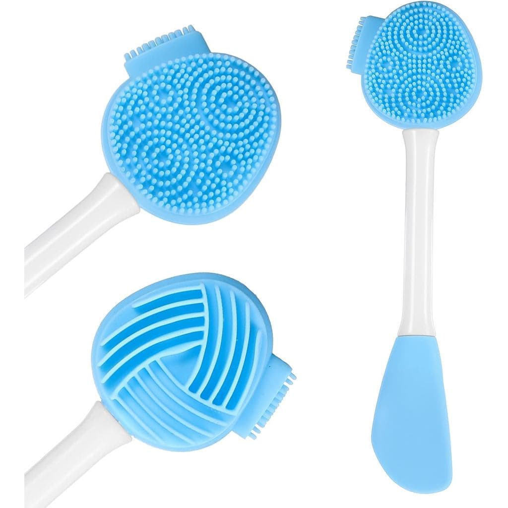 Escova de Limpeza Facial de Silicone, 3 em 1, Escova de Limpeza Facial e Aplicador de Máscara para Esfoliação, Remoção d