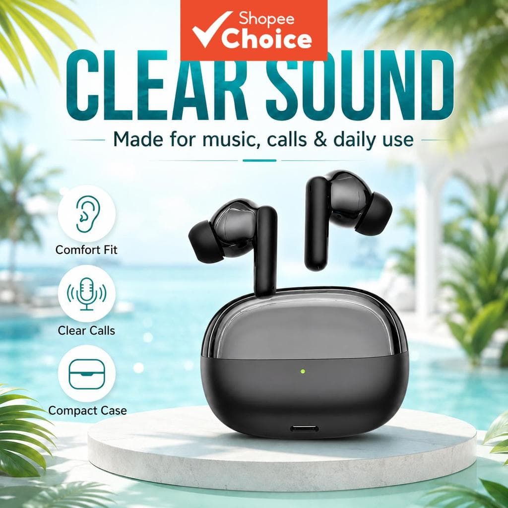 Fones de Ouvido Bluetooth TWS Sem Fio 5.3, Fones Intra-Auriculares, Fones de Ouvido Estéreo HiFi de Alta Qualidade à