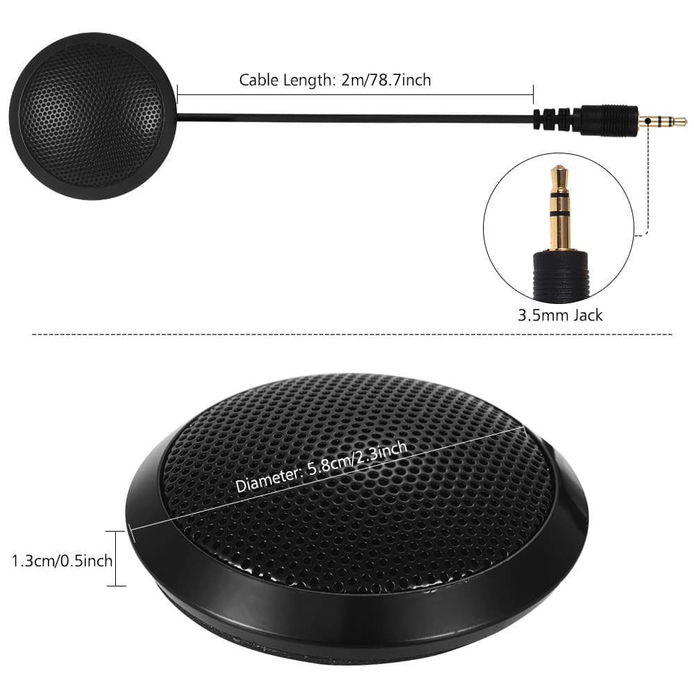 Microfone omnidirecional de mesa com entrada de 3,5 mm para caneta gravadora de computador Microfone portátil de alta