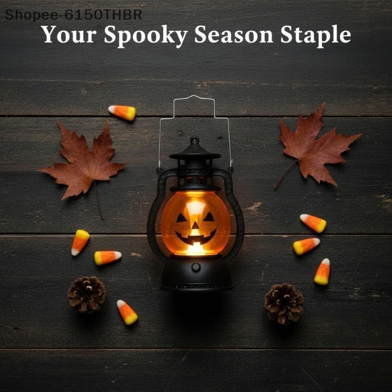 [VJ] Lanterna De Abóbora LED De Halloween Pendurada Luz Fantasma Para Decoração De Mesa De Festa De Quarto Infantil [BR]