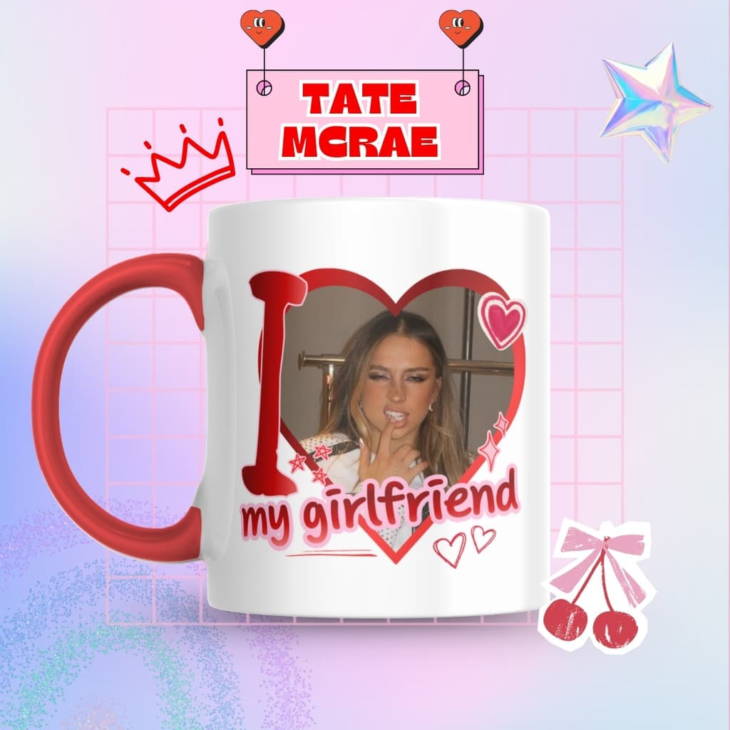 Caneca Xicara Porcelana 325ml Tate McRae Tater Tots Personalizada Presente Decoração Casa