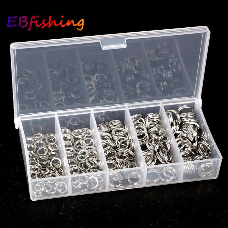200 Pçs Anel Dividido De Pesca De Aço Inoxidável Alta Resistência Hiper Fio Plano Resistente Equipamento Isca Conector J