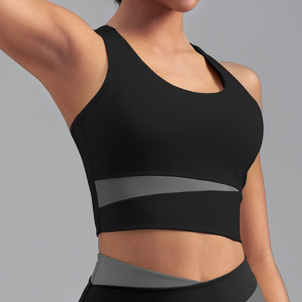 Juyitang costura roupa interior esportiva feminina de alta intensidade à prova de choque reunindo colete de Fitness