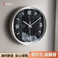 Zetoo sala de estar moderno estilo creme relógio parede doméstico simples quarto quartzo mudo criativo relógio parede