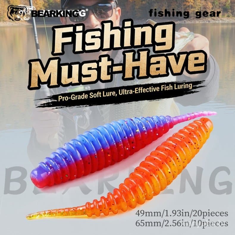 BEARKING Tanta 49mm 65mm Isca de Pesca Isca Macia Shad Iscas de Silicone Wobblers Swimbait Isca Artificial Macia SX3H