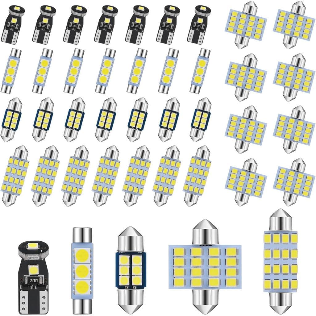 Kit de 50 Lâmpadas LED para Carro Frienda T6 T10 28 mm 31 mm 41 mm, Luzes LED para Interior de Carro, Lâmpadas LED para