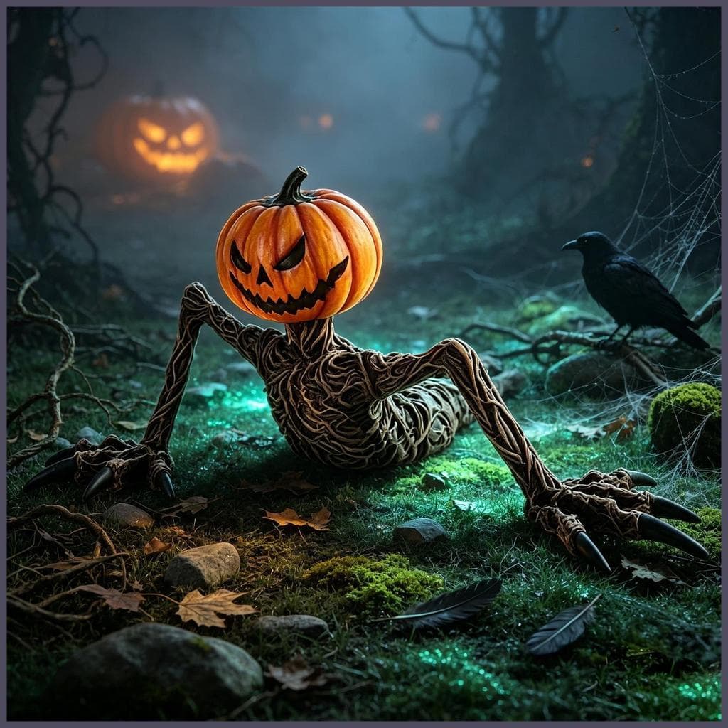 Estatuetas De Halloween Ao Ar Livre , Estátua De Abóbora De Gramado Com Juntas Flexíveis , Ornamentos De Estatueta De Pá