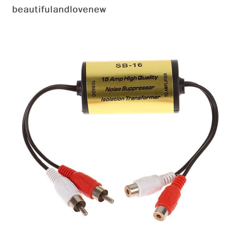 [beautifulandlovenew] 2rca Macho 2-RCA Fêmea Auto Audio Filtro De Ruído Supressor Lsolator De Loop De Terra Para Carro E