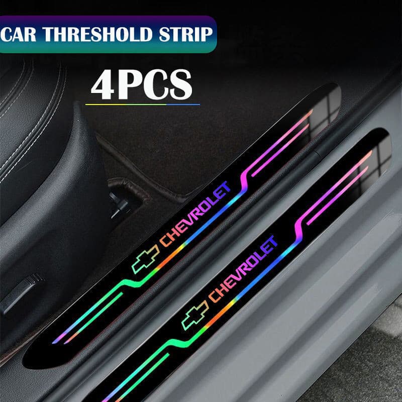 4 Adesivos Protetores Anti-Risco para Soleira de Porta de Carro, Adequados para Chevrolet Trax, Malibu XL, Lacetti, Trai