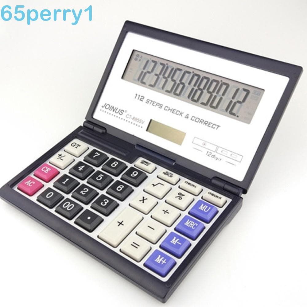 Calculadora Solar PERRY1 , Dobrável De 12 Dígitos De Escritório Financeiro De Tela Grande