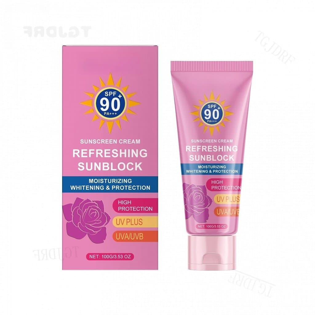 Protetor Solar para Rosto e Corpo SPF90, Loção Protetora Solar SPF90 PA+++ Protetor Solar para Uso Sob a Maquiagem, Resi