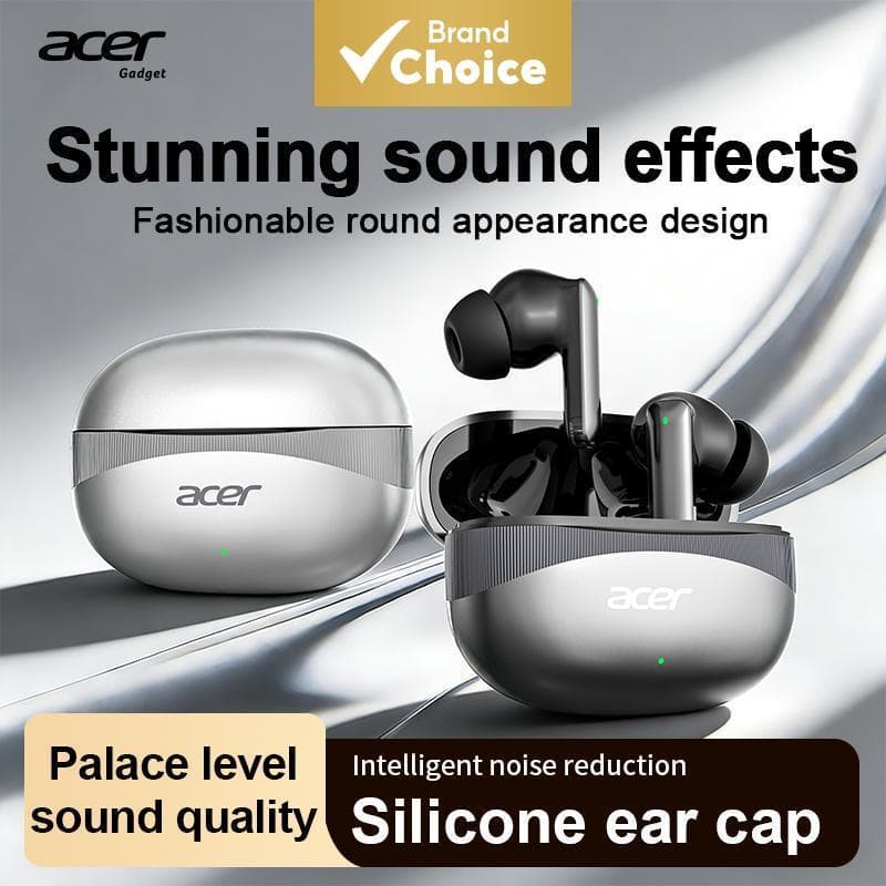 Fones De Ouvido Acer Ohr750 TWS Design Intra-Auricular ENC Chamada Redução De Ruído 20H De Longa Espera Adequados Para U