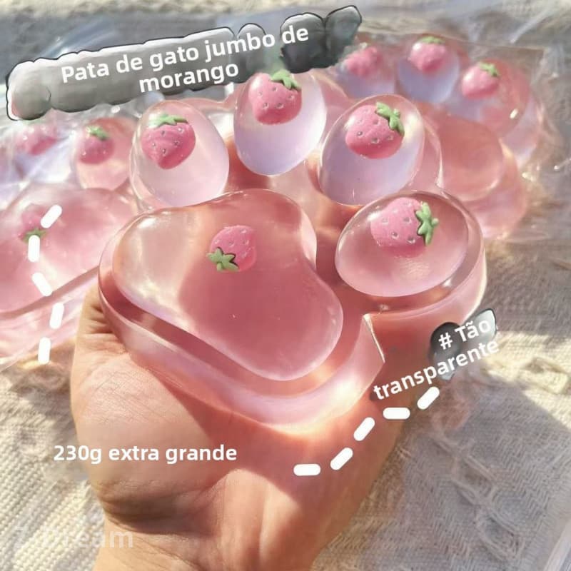 Brinquedo Anti-Stress Squishy morango gato garra grande Mac gato garra Recuperação Lenta