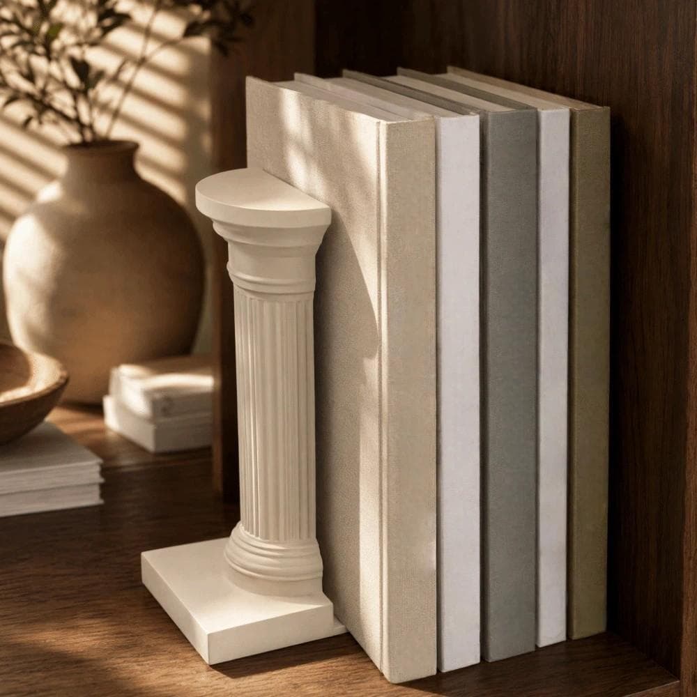 1 Par De Extremidade De Livro De Coluna Romana , Suporte De Livros Estilo Arquitetura Artística Em Forma De L Impressão