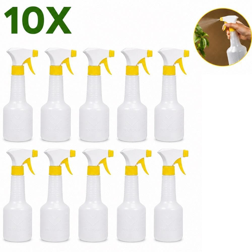 KIT 10 BORRIFADOR MANUAL 500ML SPRAY GATILHO MULTIUSO JARDIM PLANTAS LIMPEZA ÁGUA SABÃO FRASCO PULVERIZADOR