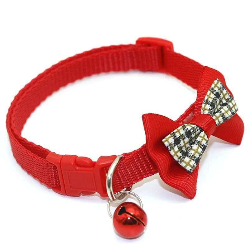Coleira de sino para animais de estimação, coleira pequena para cães e gatos, coleira xadrez para cães e gatos, suprimen