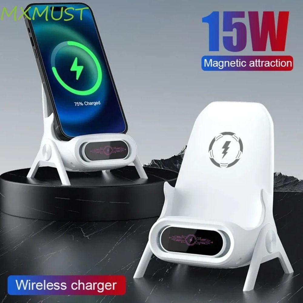 Carregador De Telefone Em Formato De Cadeira MXMUST , 15 W Com Sem Fio De 3 Cabeças , Carregamento Rápido