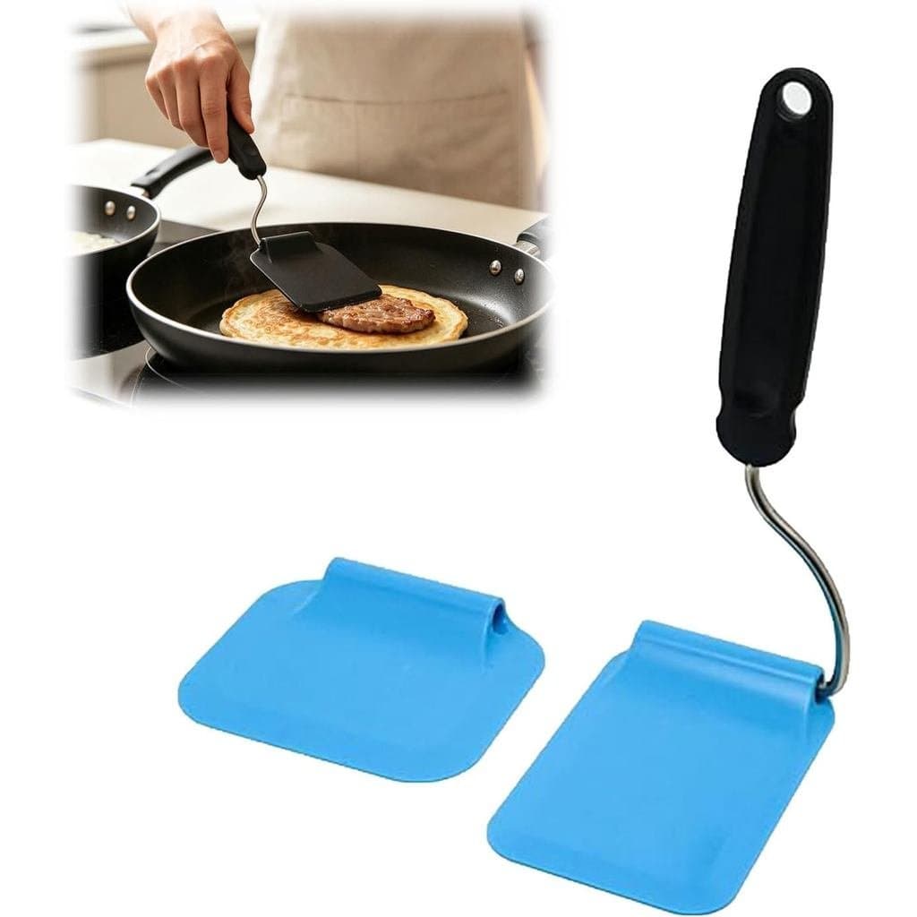 Espátula Ajustável, Espátula de Silicone Adaptula para Virar Ovos, Espátula Profissional Resistente ao Calor com Ângulo