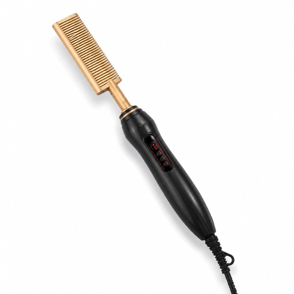 Escova Alisadora Térmica Pente Aquecido Cabelo Temperatura Ajustável Modelagem Rápida