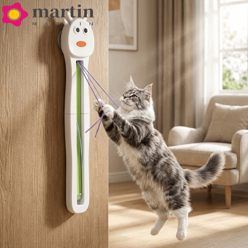 MARTIN Electric Cat Teaser , Brinquedo De Gato Com Corda Voadora De Desenho Animado Carregamento USB Automático , Contro