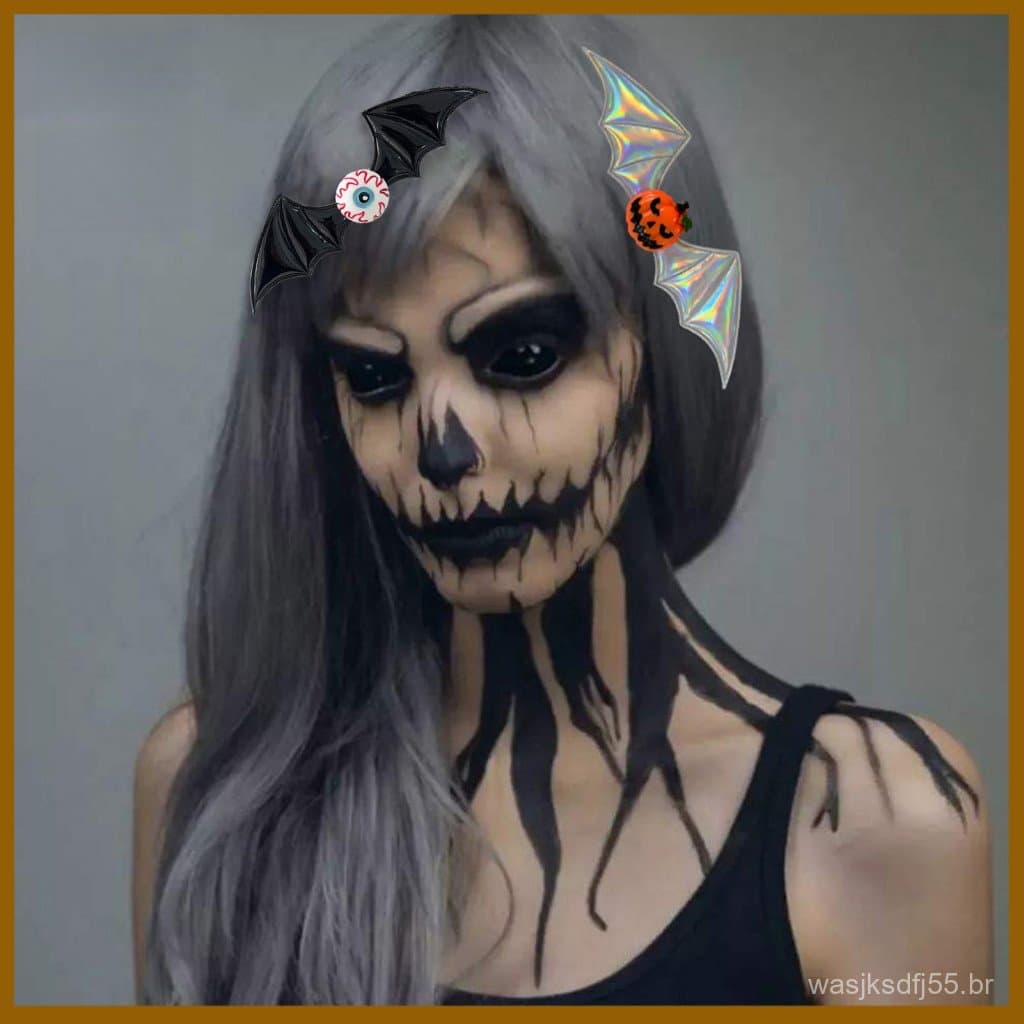 Dark Wings Hair Accessory Halloween Hairpin Bat Pumpkin Eyeball Clip Party Stylish Streetwear Decoration for Women