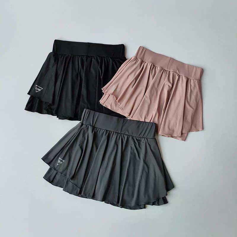 Saia Esportiva Feminina de Duas Peças, Saia para Corrida, Verão, Secagem Rápida, Cobre o Quadril, À Prova de Suor