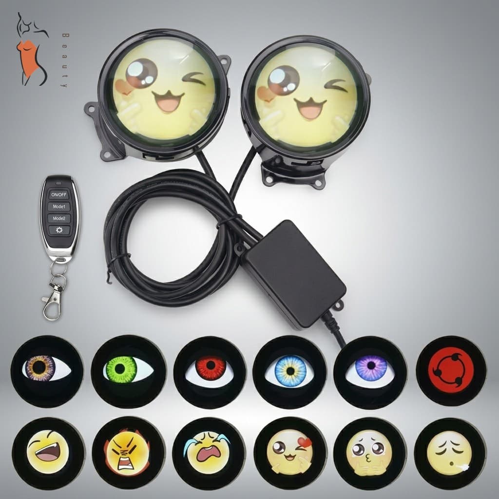 Farol De Lente LED Demon Eye Universal Para Carro E Motocicleta Luz De Projetor De Liga De Plástico ABS De 3 Polegadas 1