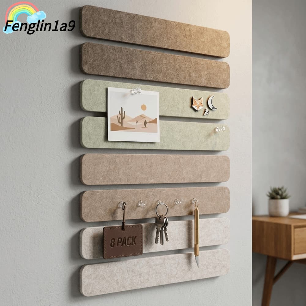 FENGLINA 8 Pcs Tira De Quadro De Avisos , Feltro Decorativa Prática , Adesivo De Decoração De Parede De Fibra De Poliést