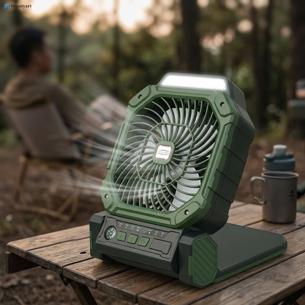 Ventilador De Acampamento Solar USB Recarregável Portátil LED Luz Para Pesca Noturna Ao Ar Livre