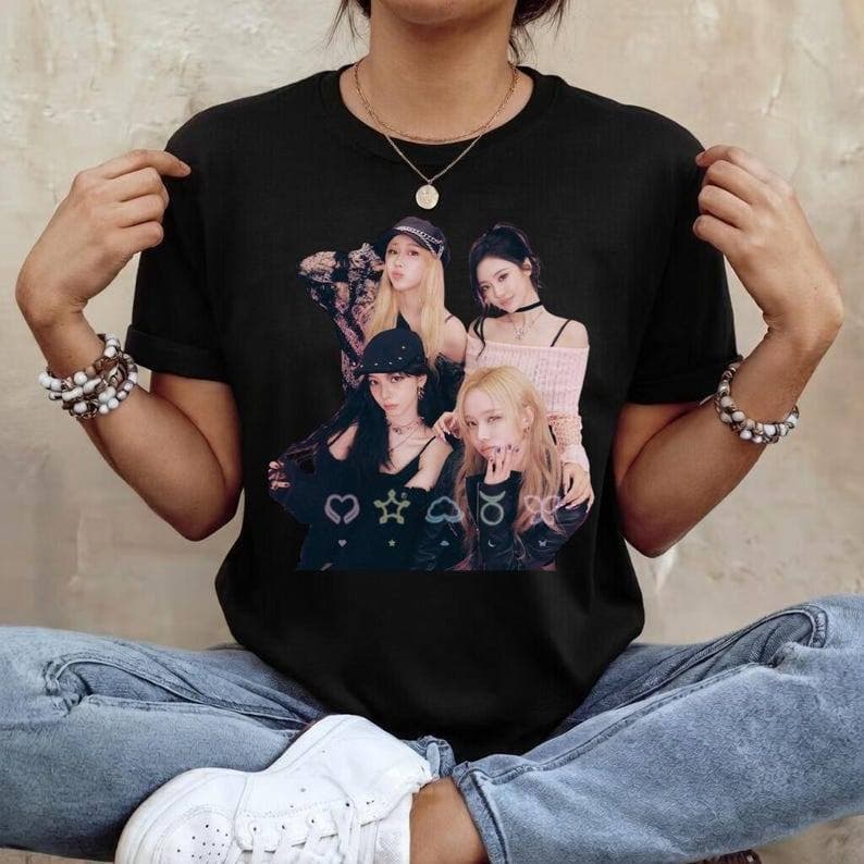 Camiseta  Aespa Banda K Pop Tour Synk Aexis Blusa  Camisa 100% Algodão