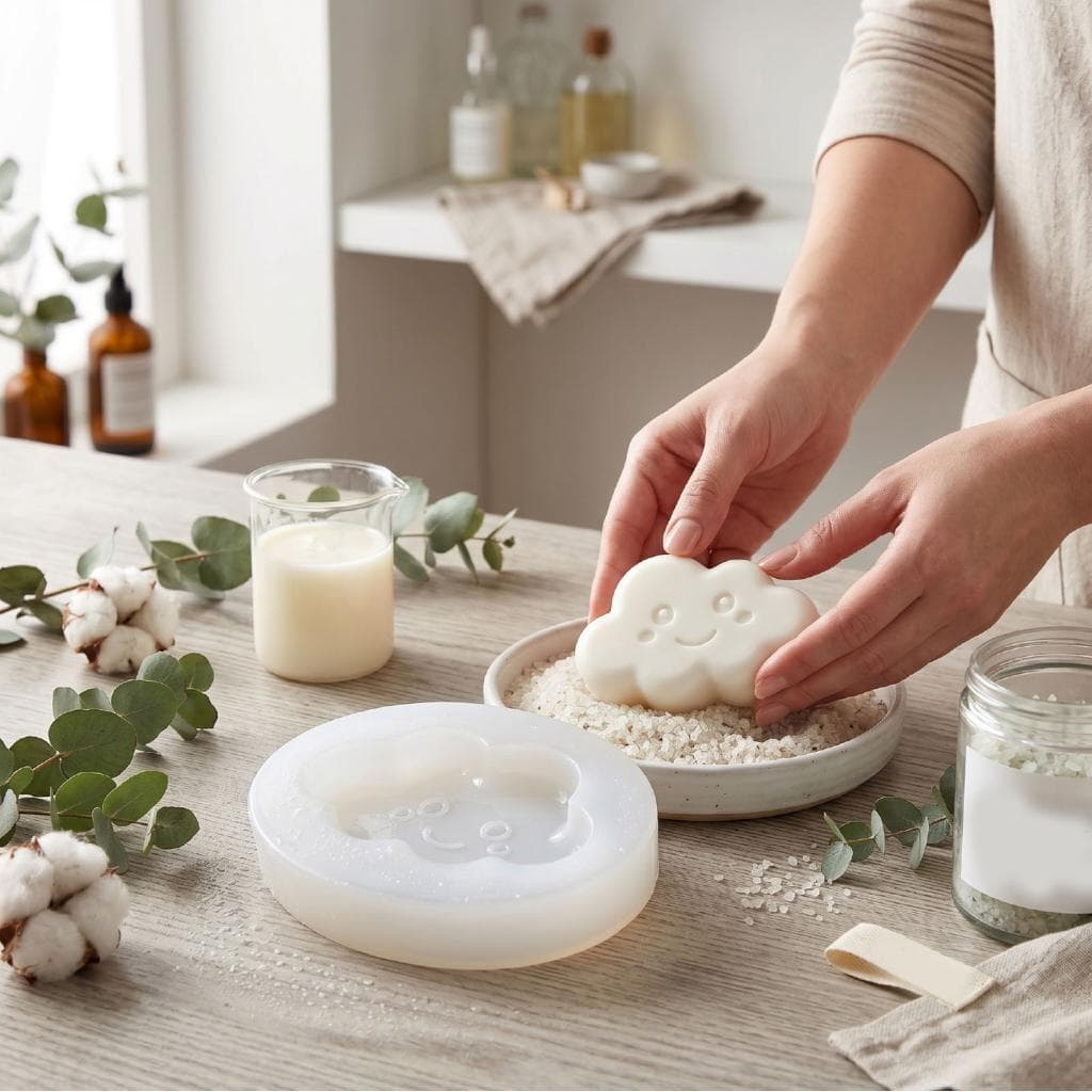 Molde De Silicone Em Nuvem GOWENIC Para Fabricação De Sabão De Fundição De Resina-Suave , Flexível , Fácil Liberação , A