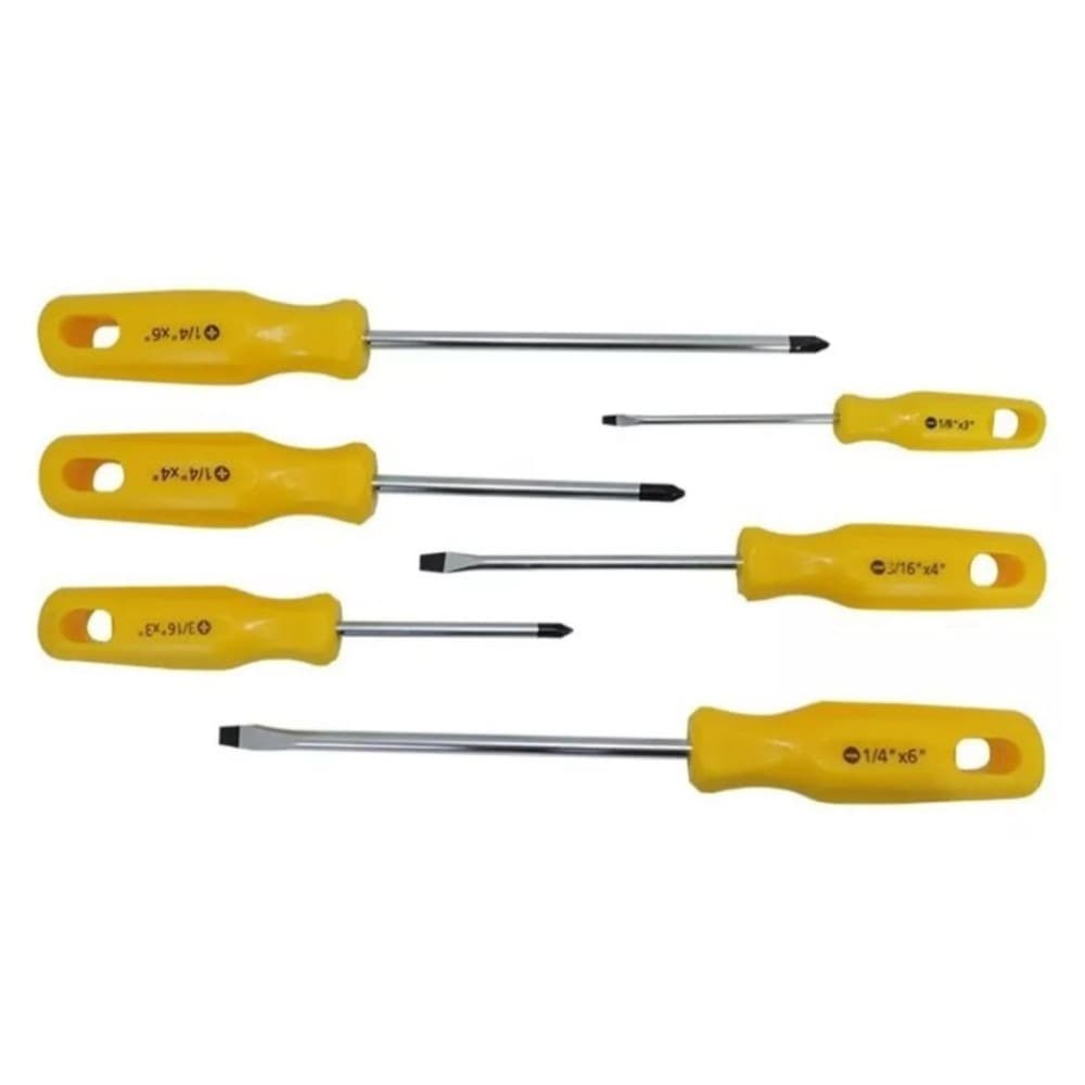 Jogo De Chaves Fenda E Phillips 6 Peças Fertak Tools