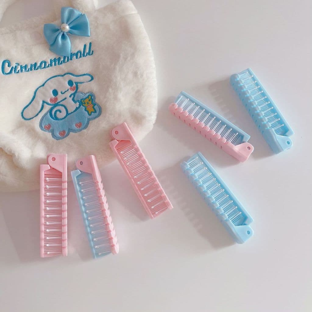Pequeno pequeno pente feminino Carry-on duplo-dente dobrável bebê menina trançado cabelo Split linha de cabelo gravata t