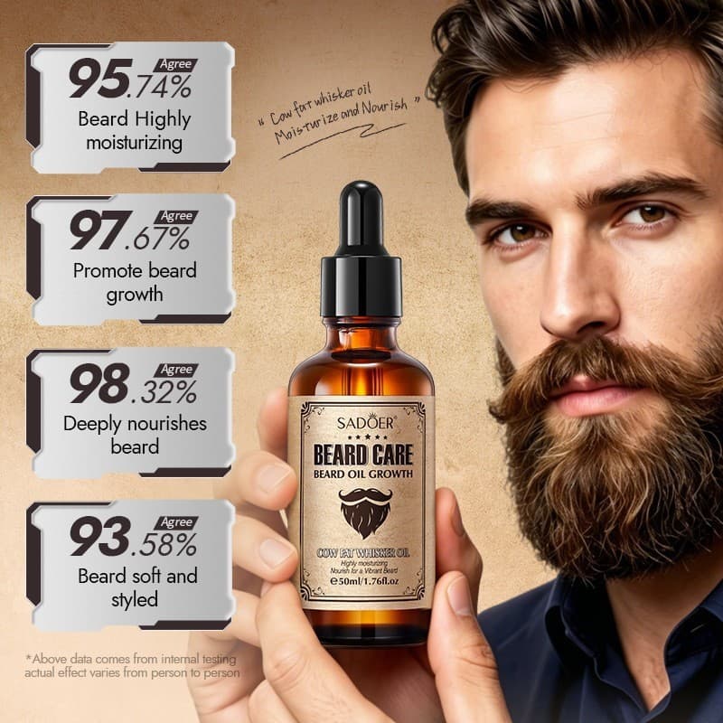 Óleo de barba manteiga nutritivo hidratante após a barba cuidados com a água suavizante óleo de essência de barba mascul