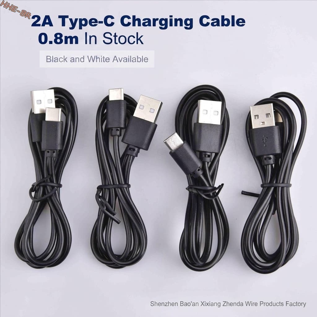Cabo De Carregamento Rápido 2A USB Para Tipo C-Dados Android De 0.8 M