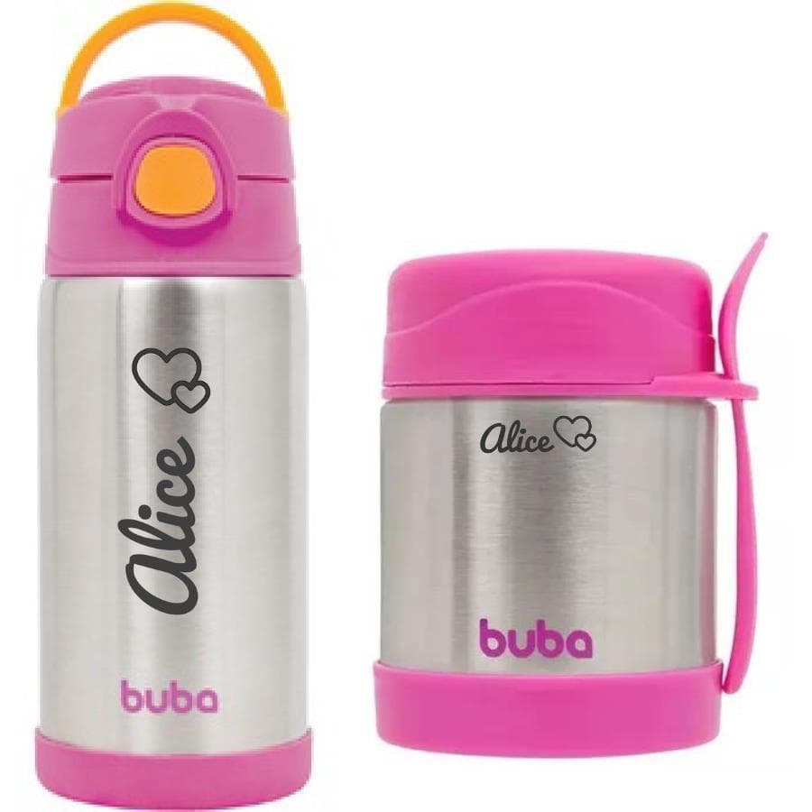 Kit Buba garrafa e pote Térmico Personalizado com nome