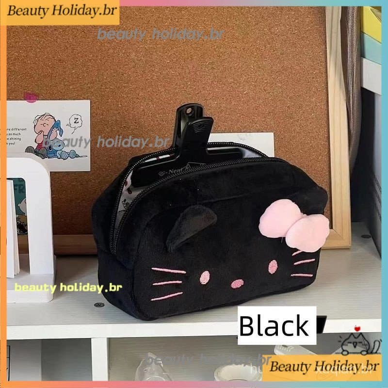 HelloKitty Bolsa De Caneta De Pelúcia Anime Figura Menina Estojo De Lápis De Desenho Animado Armazenamento De Papelaria