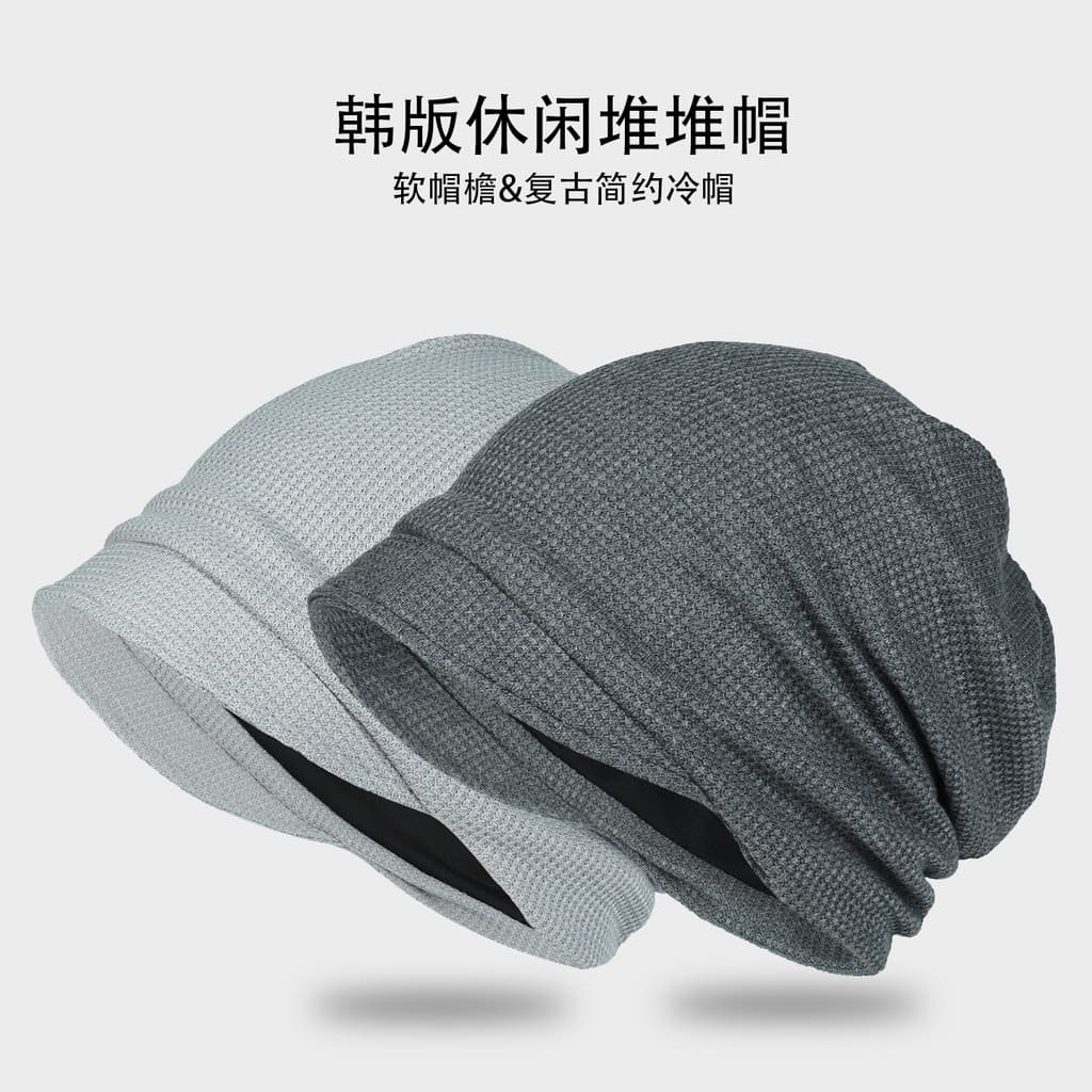 Primavera outono boné de cabeça fina versão coreana boné de pilha Casual pulôver simples único lenço boné influenciador