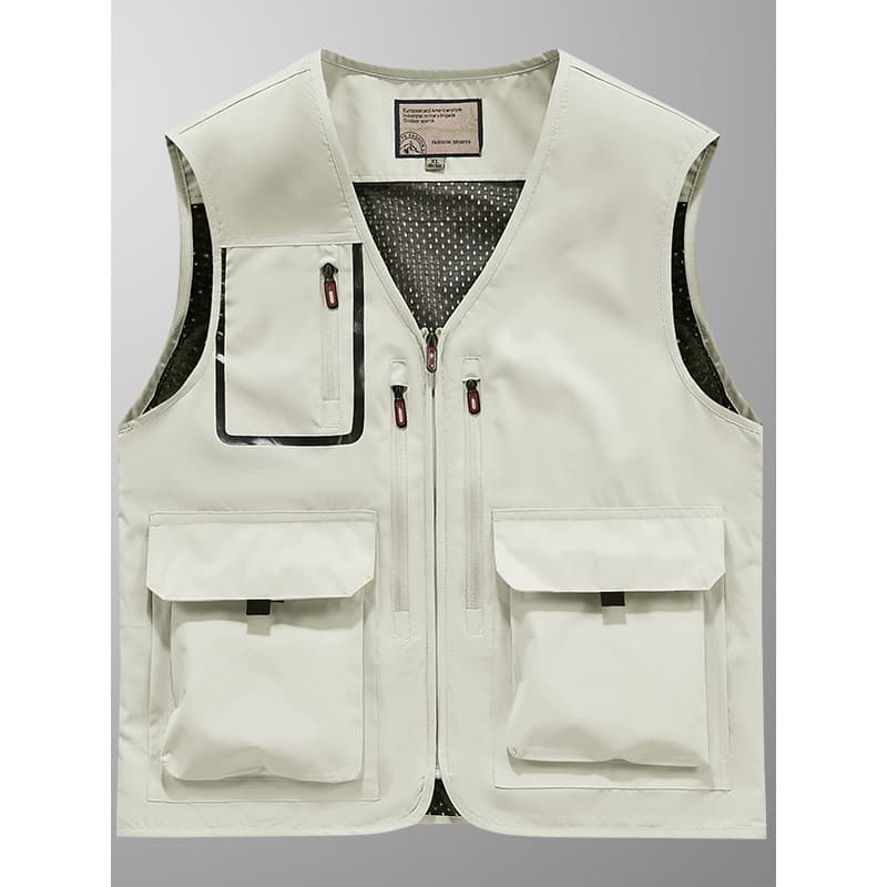 Ao ar livre novo estilo Multi-bolso de secagem rápida colete de pesca masculino estilo fino montanhismo fotografia colet