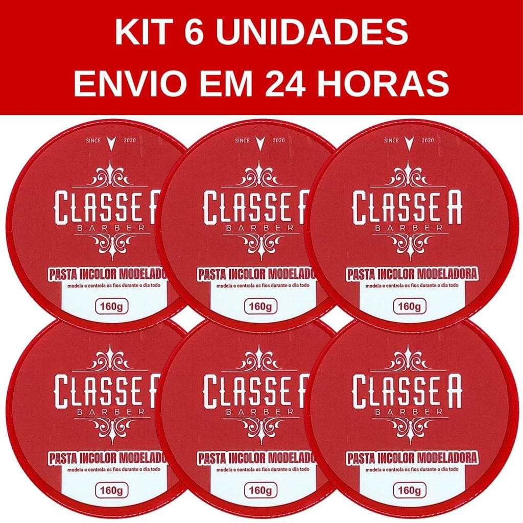 Kit 6 Pomadas Incolor Mega Fixação Classe A 160g - Envio 24h