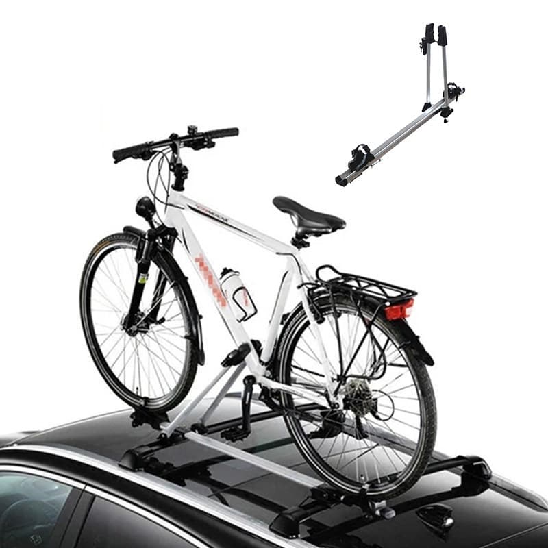Rack de bicicleta para teto de carro, Universal, liga de alumínio, teto bloqueado, rack de bicicleta, rack de bicicleta