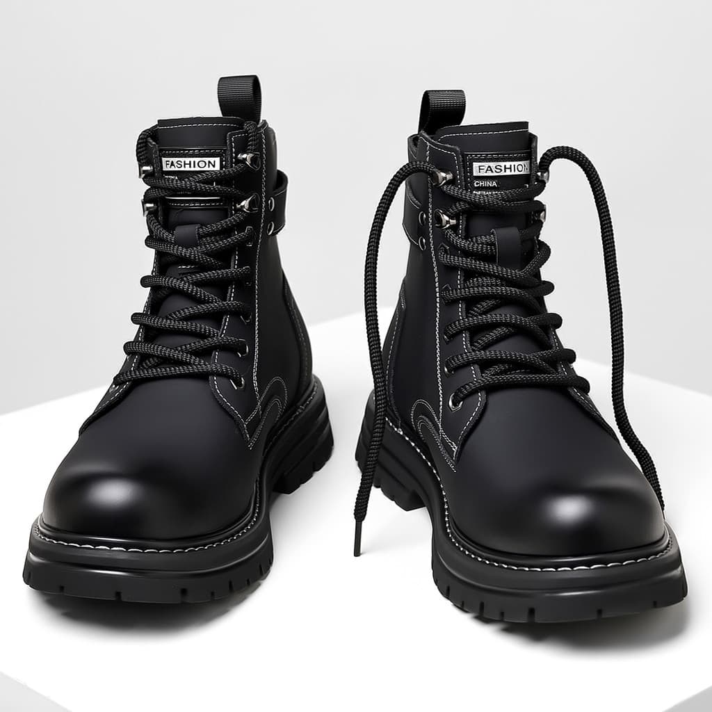 Martin botas masculinas outono inverno novo estilo escovado engrossado couro genuíno lã quente botas de neve de alta qua