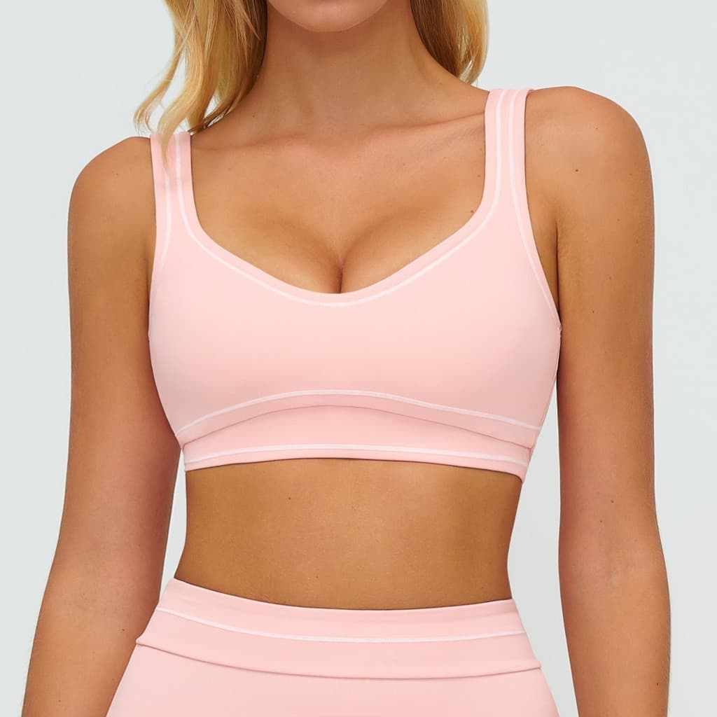 Roupa de Yoga Nude de Secagem Rápida, Roupas Esportivas Contrastantes para Corrida e Fitness, Top com Costas Bonitas IZ4