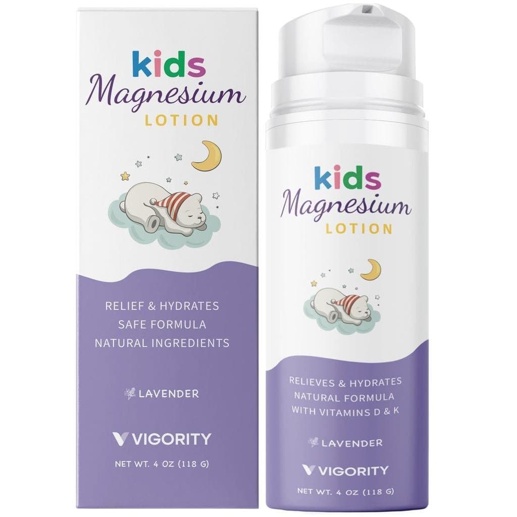 Loção de Magnésio para o Sono de Crianças e Bebês - Creme Corporal Calmante para a Hora de Dormir com Ingredientes Natur