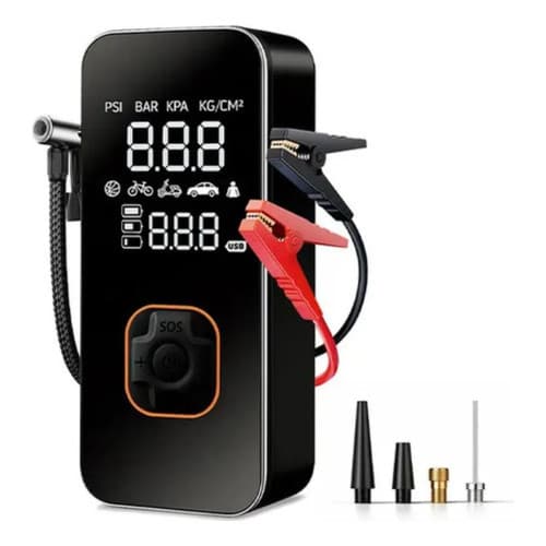 Auxiliar De Partida Para Carro Com Compressor De Ar Digital Power Bank, Lanterna