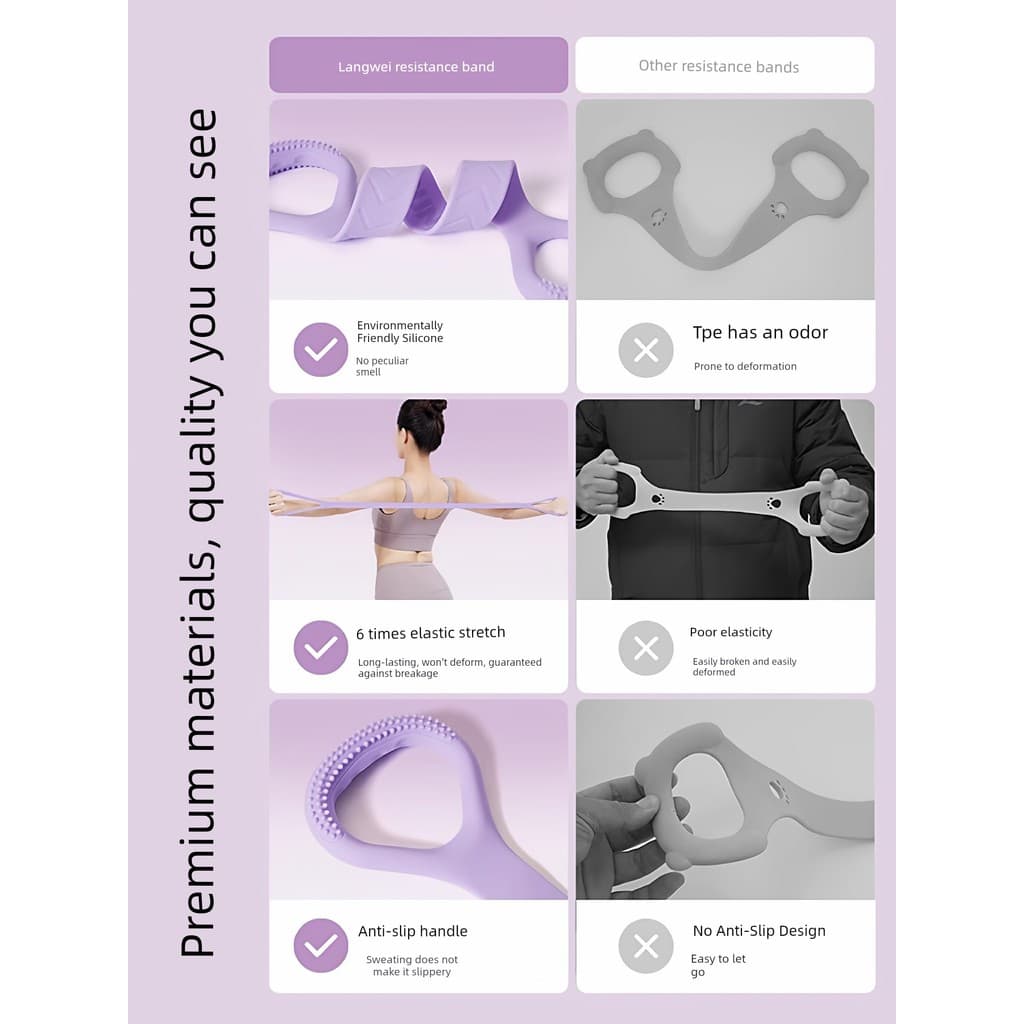 🔥 Extensor Elástico 🔥 Multifuncional Elástico de Exercícios Fitness Yoga Pilates Elástico de Resistência para Treino L