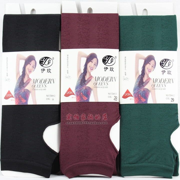 Genuíno Yimei 180D Lycra fibra moda Jacquard pé meia-calça primavera outono pé meias meia-calça TD69-2