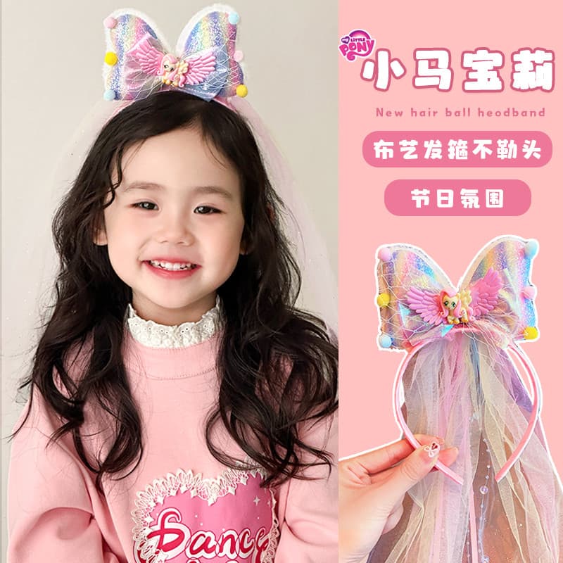 Crianças arco véu bandana meninas fio flutuante hairpin menina bebê Headwear pequeno pônei bandana hairpin